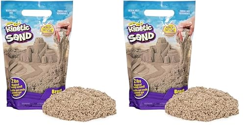 Kinetic Sand Beutel naturbraun, 907 g - magischer Spielsand aus Schweden, für entspanntes, kreatives Indoor-Sandspiel, für Kinder ab 3 Jahren (Packung mit 2) von Kinetic Sand