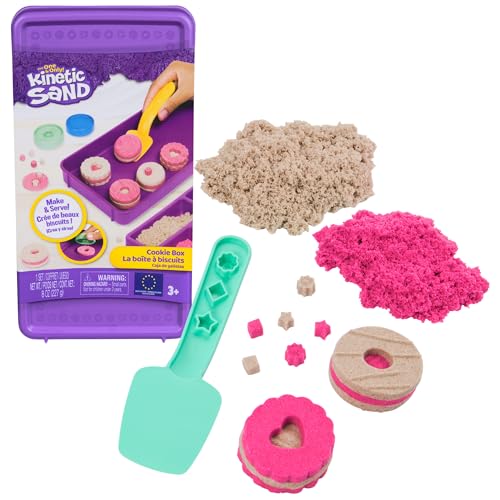 Kinetic Sand Cookie Box - mit 227 g magischem Sand in 2 Farben und 3 Zubehörteilen für kreatives Indoor-Sandspiel, für Kinder ab 3 Jahren von Kinetic Sand