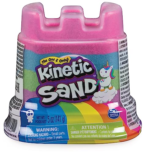 Kinetic Sand Regenbogen Einhorn Behälter - mit 141 g magischem kinetischem Sand aus Schweden geschichtet, für Kinder ab 3 Jahren von Kinetic Sand