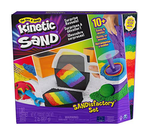 Kinetic Sand Sandisfactory Set - mit 907 g magischem Sand aus Schweden und Zubehör für sauberes, kreatives Indoor Sandspiel, ab 3 Jahren von Kinetic Sand