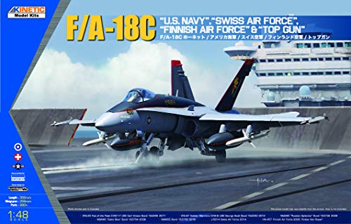 Kinetic K48031 Modellbausatz F/A-18C US Navy, Swiss Air Force, Finnish A und Topgun, Spiel von Kinetic