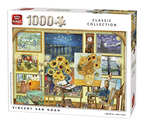 King 55865 Vincent Van Gogh Puzzle 1000 Teile, Mehrfarbig, 68x49 cm von King International