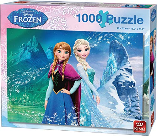 King 55919 Disney Frozen-Die Eiskönigin-Sammler Edition Puzzle 1000 Teile, Blau Karton von King International