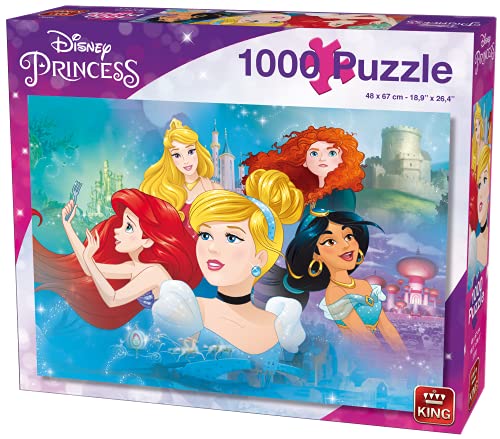 King 55992 Prinzessinnen Disney 1000 Teile Puzzle, Blau Karton von King International