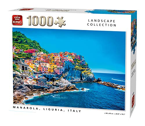 KING 55856 Manarola Italien Puzzle 1000 Teile, vollfarbig, 68 x 49 cm von King International