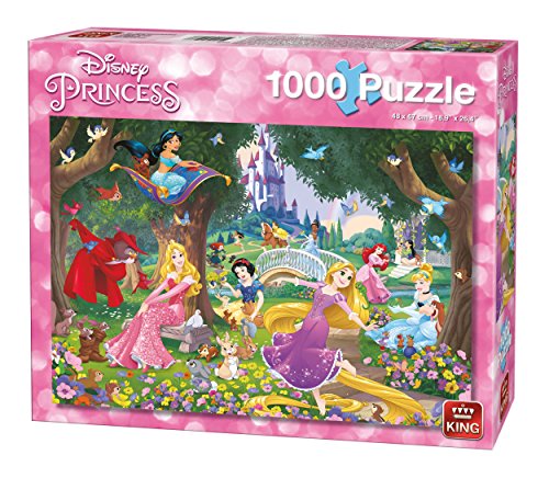 King KNG05278 A Beautiful Day Disney Princess 1000 Teile Puzzle Wunderschöner Tag, Blau Karton von King International