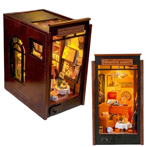 DIY Book Nook Kit Assembly Bookend Kit - Mini Street Scene 3D Puzzle for Adult, Medium Difficulty (Detective Diary) von KingStora