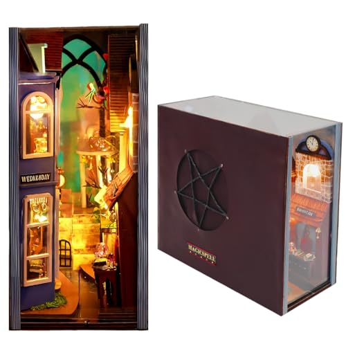 DIY Book Nook Kit Assembly Bookend Kit - Mini Street Scene 3D Puzzle for Adult, Medium Difficulty (Magic Diagon Alley) von KingStora