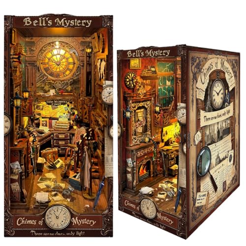 DIY Book Nook Kit - Bell's Mystery - Detektivbüro - 3D Puzzle Handgefertigte Buchstütze für Erwachsene von KingStora