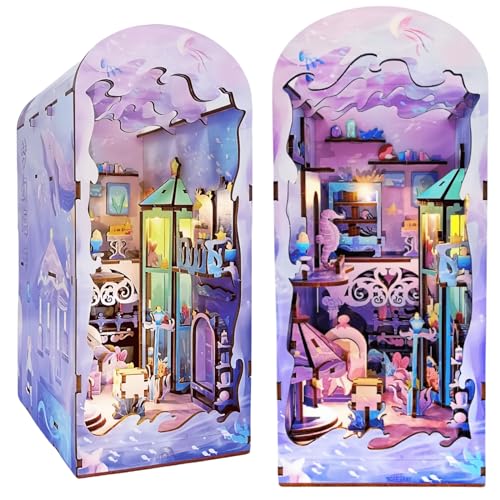 DIY Book Nook Kit - Lovely and Dreamy Dollhouse Miniature Kits, 3D Puzzle Art Bookends, Shelf Insert Model Kits for Adults (Dream Ocean) von KingStora