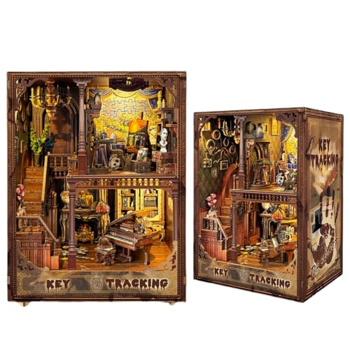 DIY Book Nook Kit – Old Century Vintage Mystery – 3D-Puzzle, Montage horizontale Buchstütze für Erwachsene (Künstlerstudio aus dem 18. Jahrhundert) von KingStora