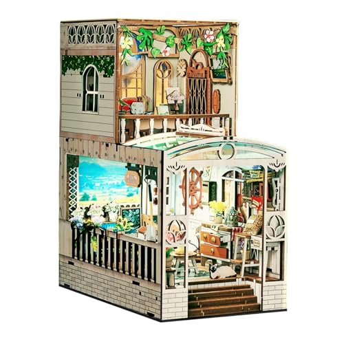 Warmth Transparent Gardenhouse DIY Assembly Book Nook - Pastoral Charm with Sunlight Glow - 3D Puzzle Handcrafted Bookend for Adult von KingStora