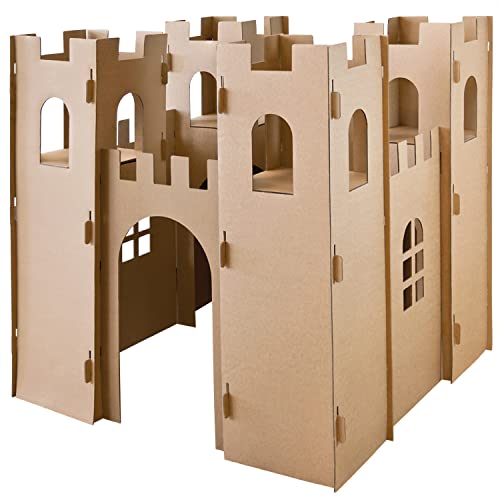 Kinder Spielhaus Ritterburg Spielburg Pappe Bastelkarton Haus Burg Papphaus Kartonhaus Papierhaus Karton Papier Playhouse Kinderhaus zum Anmalen Kingpower von Kingpower