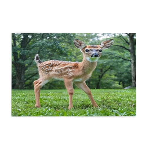 Anmutige kleine Hirsch-Puzzles, 1000 Teile, pädagogische, intellektuelle Holzpuzzles, lustige Puzzles, Stressabbau-Puzzles, 75 x 50 cm (L x B) von Kingww