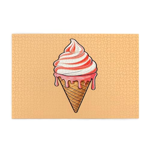 Cartoon-Eiscreme-Puzzles, 1000 Teile, pädagogische, intellektuelle Holzpuzzles, lustige Puzzles, Stressabbau-Puzzles, 75 x 50 cm (L x B) von Kingww