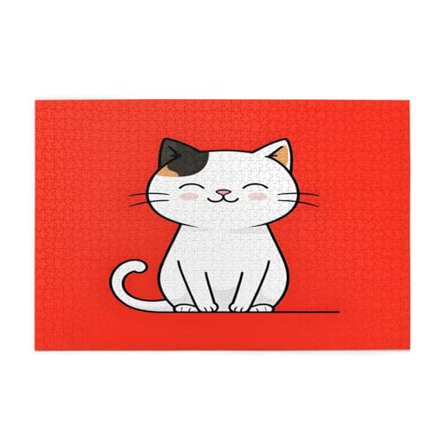 Energetic Cat Jigsaw Puzzles1000 Piece Educational Intellectual Wooden Puzzles, Fun Puzzles, Stress Relieving Puzzles 75 L x 50 W Cm von Kingww