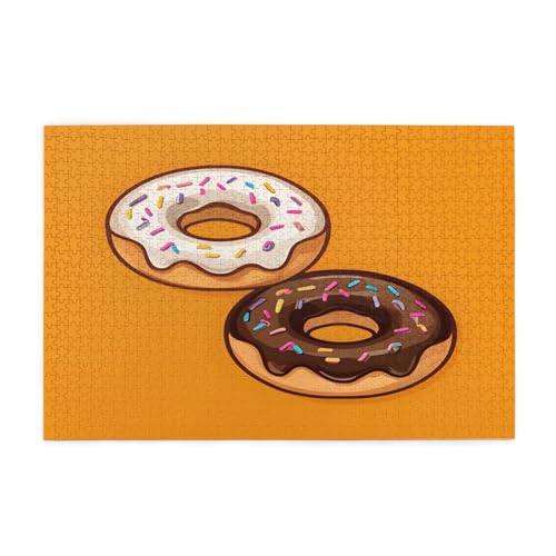 Farbige Donut-Puzzles, 1000 Teile, pädagogische, intellektuelle Holzpuzzles, lustige Puzzles, Stressabbau-Puzzles, 75 x 50 cm (L x B) von Kingww