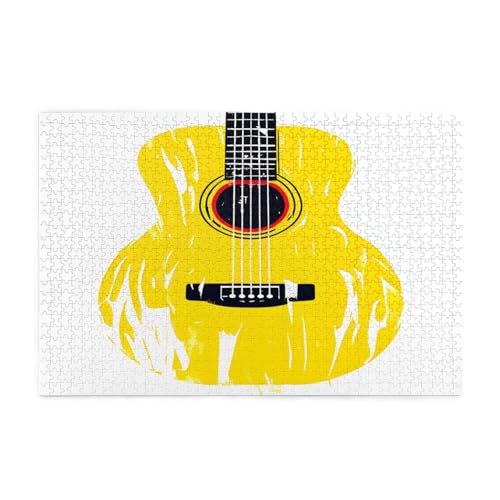 Gitarrenposter-Puzzles, 1000 Teile, pädagogische, intellektuelle Holzpuzzles, lustige Puzzles, Stressabbau-Puzzles, 75 x 50 cm (L x B) von Kingww