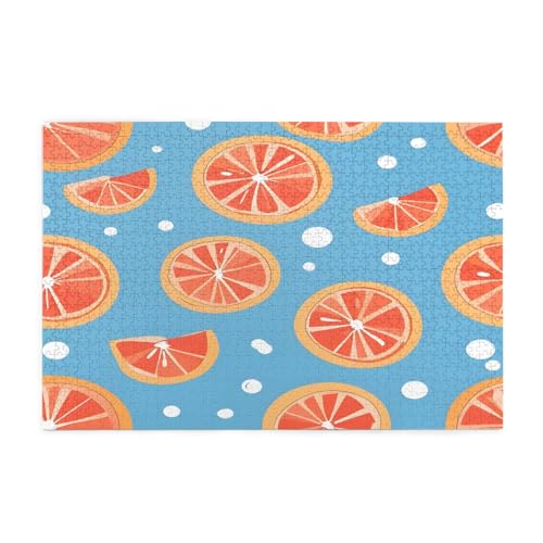 Grapefruit-Scheibenmuster-Puzzles, 1000 Teile, pädagogische, intellektuelle Holzpuzzles, lustige Puzzles, Stressabbau-Puzzles, 75 x 50 cm (L x B) von Kingww