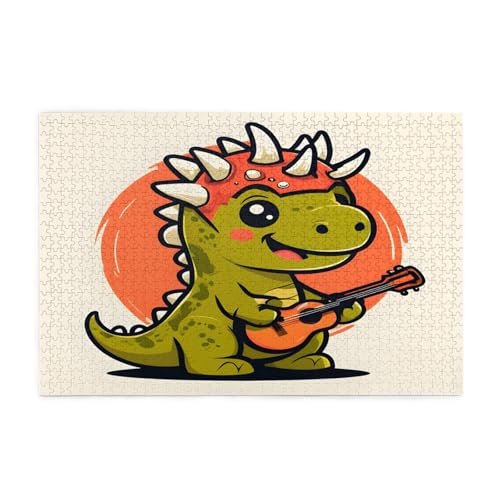 Happy Dinosaurier-Puzzles, 1000 Teile, pädagogische, intellektuelle Holzpuzzles, lustige Puzzles, Stressabbau-Puzzles, 75 x 50 cm (L x B) von Kingww