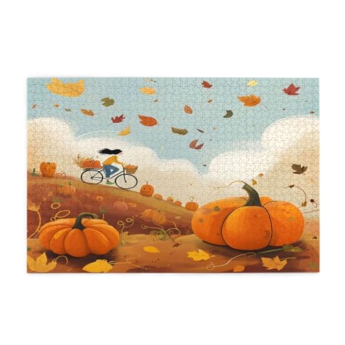 Herbst-Szenen-Puzzles, 1000 Teile, pädagogische, intellektuelle Holzpuzzles, lustige Puzzles, Stressabbau-Puzzles, 75 x 50 cm (L x B) von Kingww