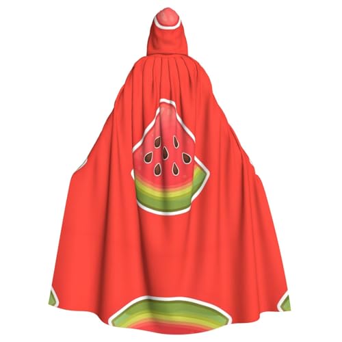 Kingww Cartoon-Wassermelonen-Halloween-Kapuzenumhang für Männer und Frauen: leichter Polyester-Umhang mit Kapuze – perfekt für Cosplay, Halloween und Kostümpartys von Kingww