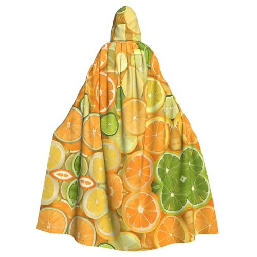 Kingww Citrus Slice Halloween-Kapuzenumhang für Damen und Herren: leichter Polyester-Umhang mit Kapuze, perfekt für Cosplay, Halloween und Kostümpartys von Kingww