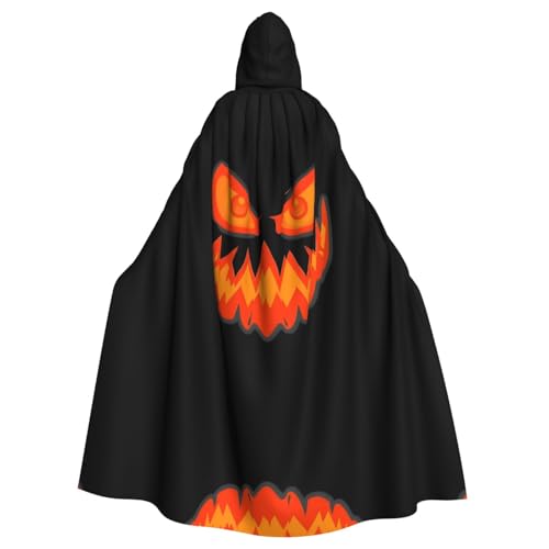 Kingww Evil Pumpkin Face Halloween Kapuzenumhang für Männer und Frauen: leichter Polyester-Umhang mit Kapuze – perfekt für Cosplay, Halloween & Kostümpartys von Kingww