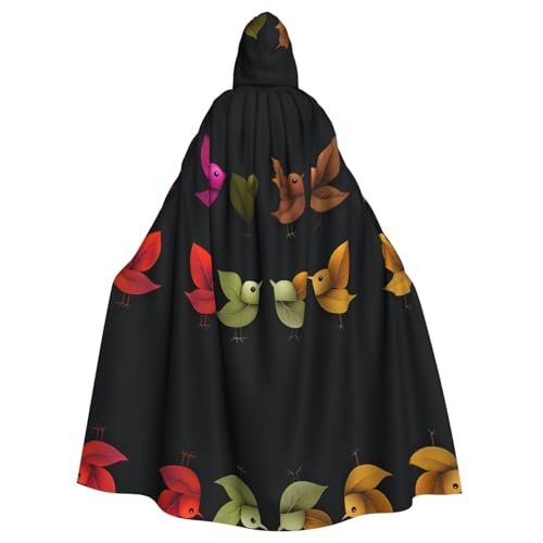 Kingww Halloween-Kapuzenumhang mit Blatt-Motiv, für Damen und Herren, leichter Polyester-Umhang mit Kapuze, perfekt für Cosplay, Halloween und Kostümpartys von Kingww