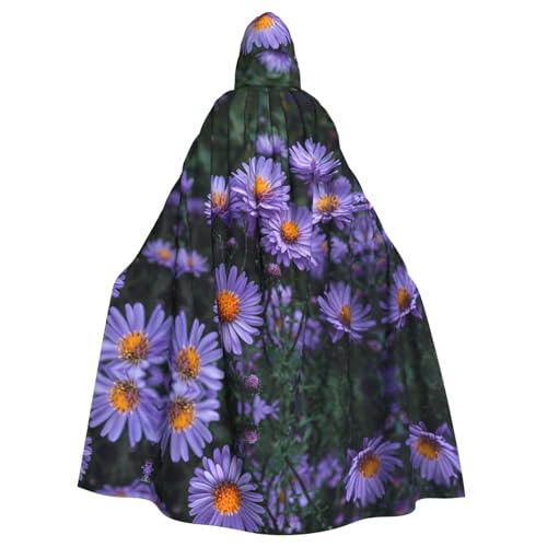 Kingww Lavendel in Blüte Halloween Kapuzenumhang für Damen und Herren: leichter Polyester-Umhang mit Kapuze – perfekt für Cosplay, Halloween & Kostümpartys von Kingww