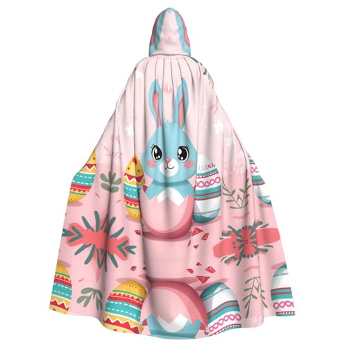 Kingww Little Blue Rabbit Halloween Kapuzenumhang für Damen und Herren: leichter Polyester-Umhang mit Kapuze – perfekt für Cosplay, Halloween und Kostümpartys von Kingww