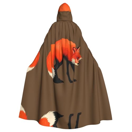 Kingww Lovely Fox Halloween Kapuzenumhang für Männer und Frauen: leichter Polyester-Umhang mit Kapuze – perfekt für Cosplay, Halloween & Kostümpartys von Kingww