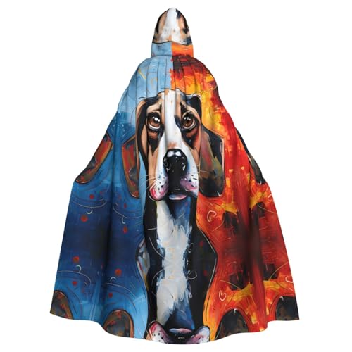 Kingww Niedlicher Beagle-Halloween-Umhang mit Kapuze für Männer und Frauen: leichter Polyester-Umhang mit Kapuze – perfekt für Cosplay, Halloween und Kostümpartys von Kingww