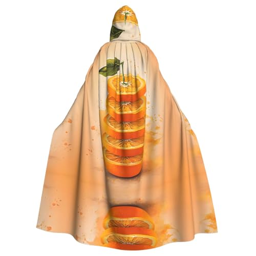 Kingww Oranger Umhang mit Kapuze für Damen und Herren – leichter Polyester-Umhang mit Kapuze – perfekt für Cosplay, Halloween und Kostümpartys von Kingww