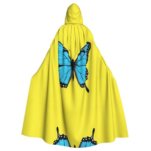 Kingww Schmetterlings-Illustration Halloween-Kapuzenumhang für Männer und Frauen: leichter Polyester-Umhang mit Kapuze – perfekt für Cosplay, Halloween und Kostümpartys von Kingww