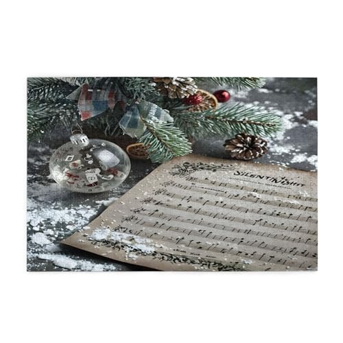 Musik- und Dekorationspuzzles 1000 Teile pädagogische intellektuelle Holzpuzzles, lustige Puzzles, Stressabbau-Puzzles, 75 x 50 cm (L x B) von Kingww