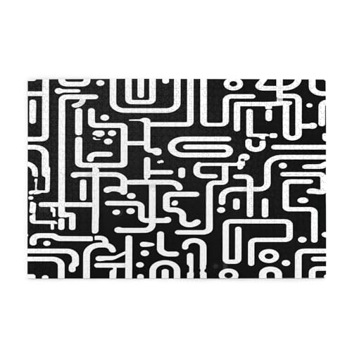 Schwarz-Weiß-Labyrinth-Puzzles, 1000 Teile, pädagogische, intellektuelle Holzpuzzles, lustige Puzzles, Stressabbau-Puzzles, 75 x 50 cm (L x B) von Kingww