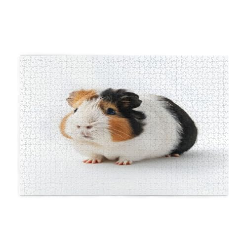 Tricolor Meerschweinchen-Puzzles, 1000 Teile, pädagogische, intellektuelle Holzpuzzles, lustige Puzzles, Stressabbau-Puzzles, 75 x 50 cm (L x B) von Kingww