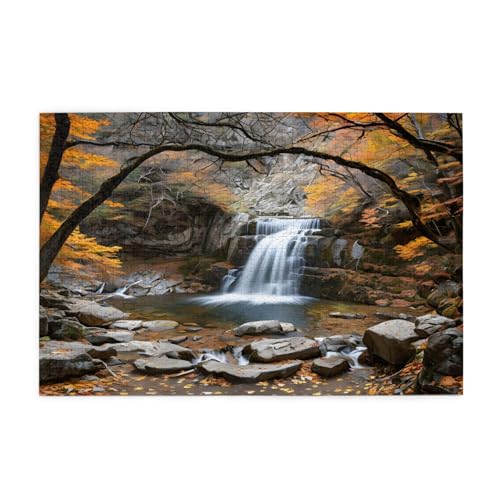 Wasserfall-Puzzles, 1000 Teile, pädagogische, intellektuelle Holzpuzzles, lustige Puzzles, Stressabbau-Puzzles, 75 x 50 cm (L x B) von Kingww