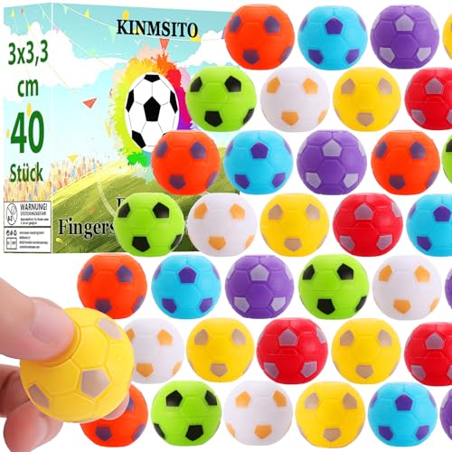 Kinmsito 40 PCS Fußball Fingerspitzen Spielzeug,3.3 cm Fußball Spinner Fingerspitzen Spielzeug,Mini Fußball Bälle Finger Spielzeug,Fidget Spinner Ball für Party Gefälligkeiten Kinder und Erwachsene von Kinmsito