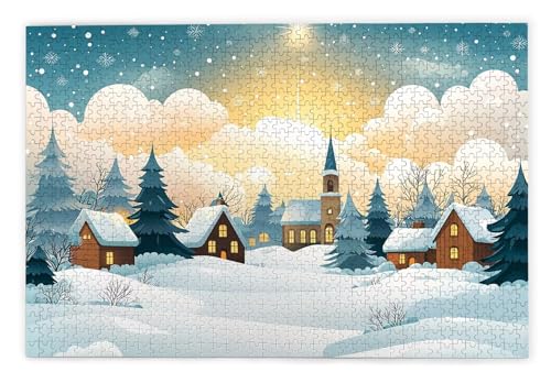 Puzzle 1000 Teile Erwachsene, Kleine Stadt Puzzle 1000 Teile mit Geschenkbox, Holzpuzzle Erwachsene mit Naturholz, Geschenke für Frauen, Geschenke für Männer, Groß Holzpuzzle für Deko Wohnzimmer, T-65 Puzzle 1000 Teile Erwachsene, Kleine Stadt Puzzle 1000 Teile mit Geschenkbox, Holzpuzzle Erwachsene mit Naturholz, Geschenke für Frauen, Geschenke für Männer, Groß Holzpuzzle für Deko Wohnzimmer, T-65 von Kinntn