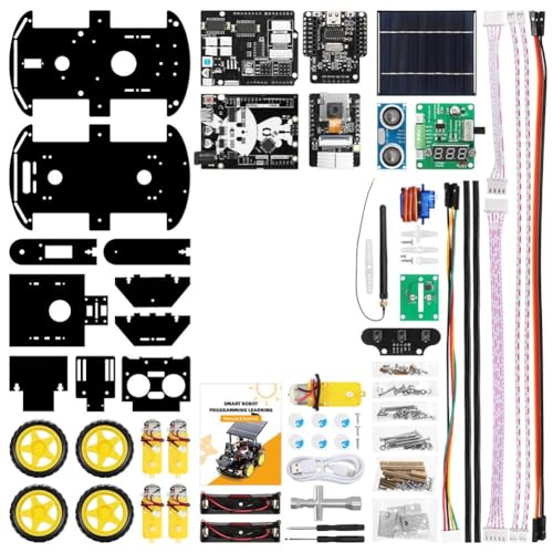 Kioball ESP32-CAM Smart Car Programming Kit Solar Kamera Programmierung Bildung Roboter Auto Ultraschall Intelligente Programmierung Auto von Kioball