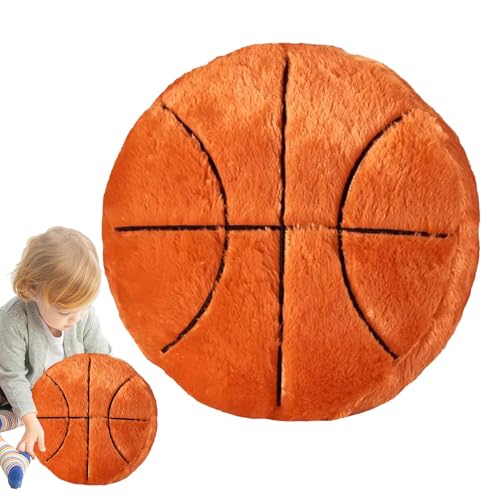 Kioriur Basketball-Kissen, gefüllte Basketball-Plüschkissen - Plüsch-Sport-Wurfkissen in Basketballform,Flauschiges gefülltes Sportbälle-Spielzeug, weiches gefülltes Kissen für Schlafzimmer, Büros von Kioriur