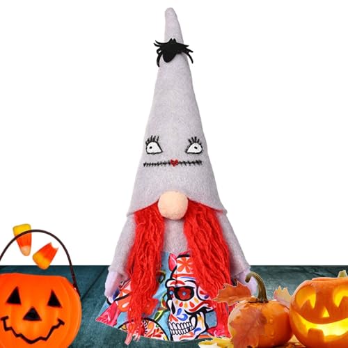 Kioriur Halloween-Zwergpuppe – Halloween-Plüschpuppe mit Fledermaus-Spinnenhut | Halloween-Dekorationen von Kioriur