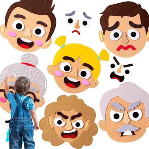 Kioriur Soziales und emotionales Lernspielzeug | Lustige Filzaufkleber für soziales und emotionales Lernen – Filz-Emoticon-Set für Bildung. von Kioriur