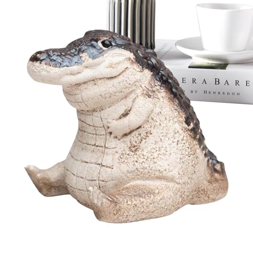 Kioriur Tierfiguren | Alligatorfigur | Mollige Tierfigur, Niedliche Tierstatue Als Ornament Für Garten, Schreibtisch, Balkon, Jede Tierfigur ist sorgfältig g von Kioriur