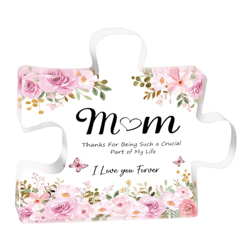 Acryl-Block-Puzzle,Acryl-Block-Puzzleteil | 3D Acrylschild Ornament Mama | Graviertes Blockpuzzle zum Mama-Geburtstag, einzigartiges Acryl-Blockpuzzle, herzerwärmendes Dekor von Kirdume