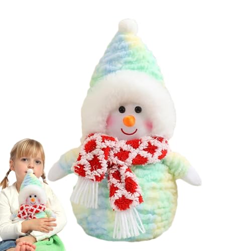 Gefüllter Schneemann, Schneemann-Plüschtier | Schneemann-Puppe mit Schal, Weihnachtsschneemann, gefüllter Plüsch | 13,8-Zoll-Weihnachtsschneemann-Plüsch-Schneemann-Puppe mit Schal für Freundin, von Kirdume