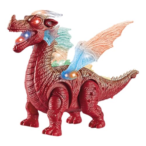 Kirdume Dinosaurierfiguren für Mädchen,Dinosaurier-Spielzeugmodell, Realistische bewegliche Dinosaurierfigur für Mädchen, Kinder-Dinosaurierspielzeug mit Licht und Ton für Auto, Sofa, Couch von Kirdume