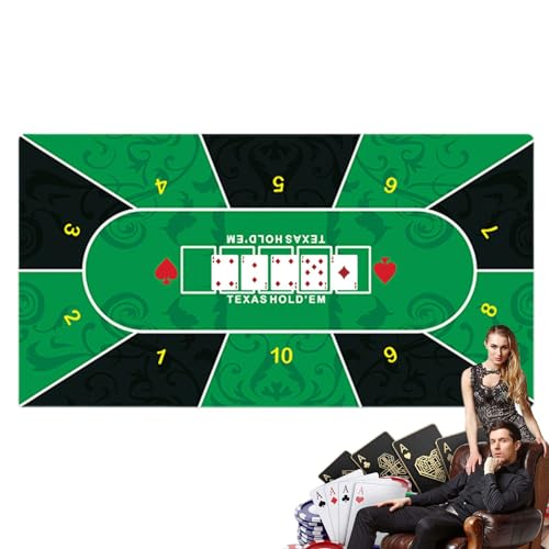 Kirdume Poker-Tischmatte, Poker-Tischmatte | Tragbare Poker-Layout-Tischdecke mit Gummimatte,Holdem-Tischunterlage für Brettspielzimmer, Home-Entertainment, Familienabende von Kirdume